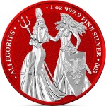 Germania THE ALLEGORIES BRITANNIA & GERMANIA SPACE RED series SPACE EDITION 5 Mark 2019 Silver Coin 1 oz
